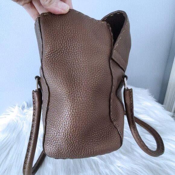 Fendi Selleria Linda bronze leather satchel EUC - Picture 11 of 14